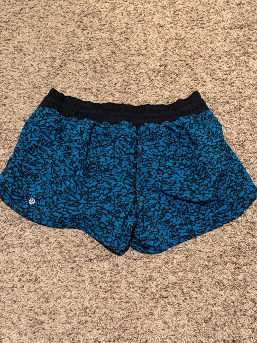 Lululemon Blue and Black Running Shorts 3.5" Inseam - Size 10 - Picture 7 of 7